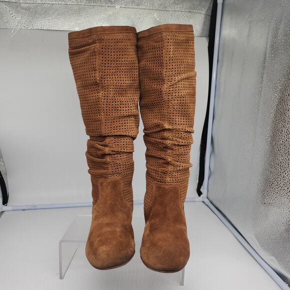 Ugg Boots 6 Brown Abilene Chestnut Knee High Slouchy Suede Boho Academia Flat - Picture 4 of 16
